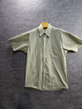 Men's Short Sleeve Button-Up Shirt in Light Olive Green