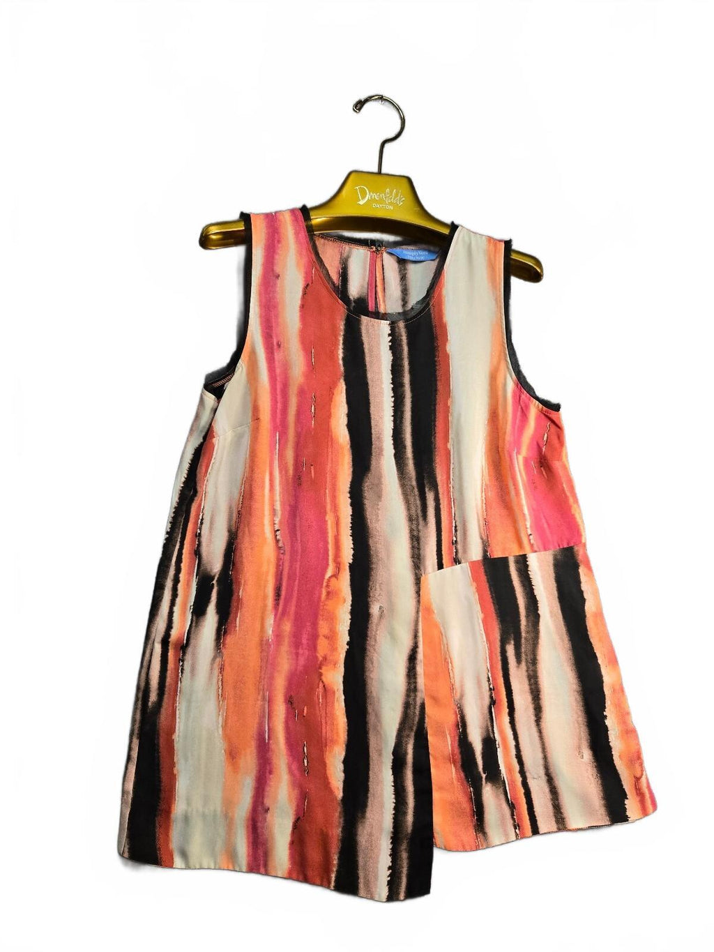 Simply Vera Vera Wang Sleeveless Striped Shift Dress Shirt, Size Medium