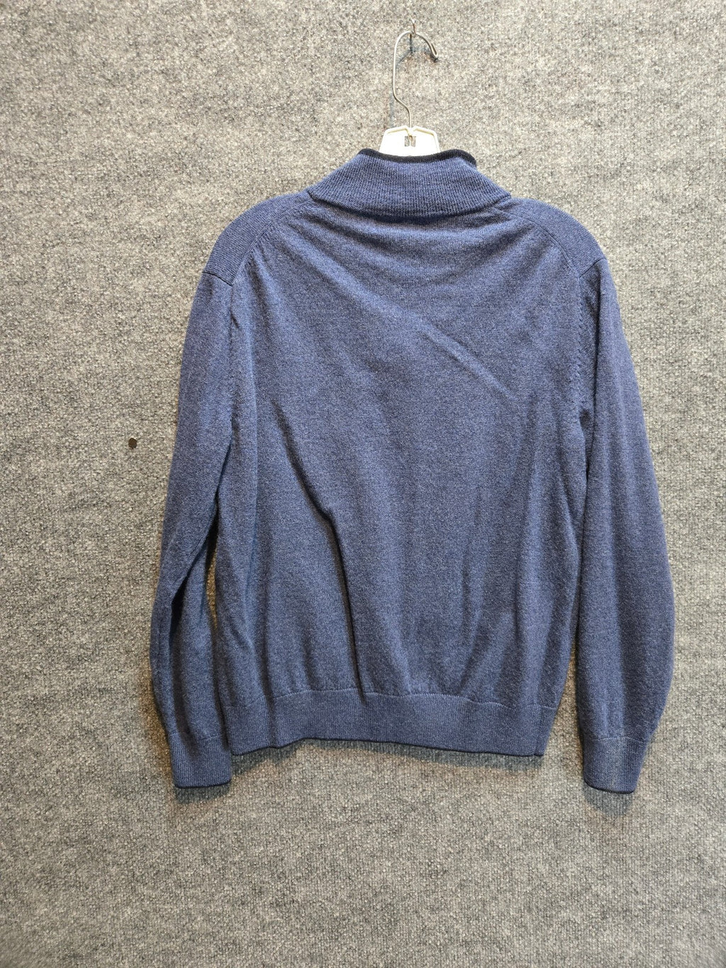 Kirkland Signature Men's Quarter Zip Mock Neck Pullover Sweater Heather Blue  MD