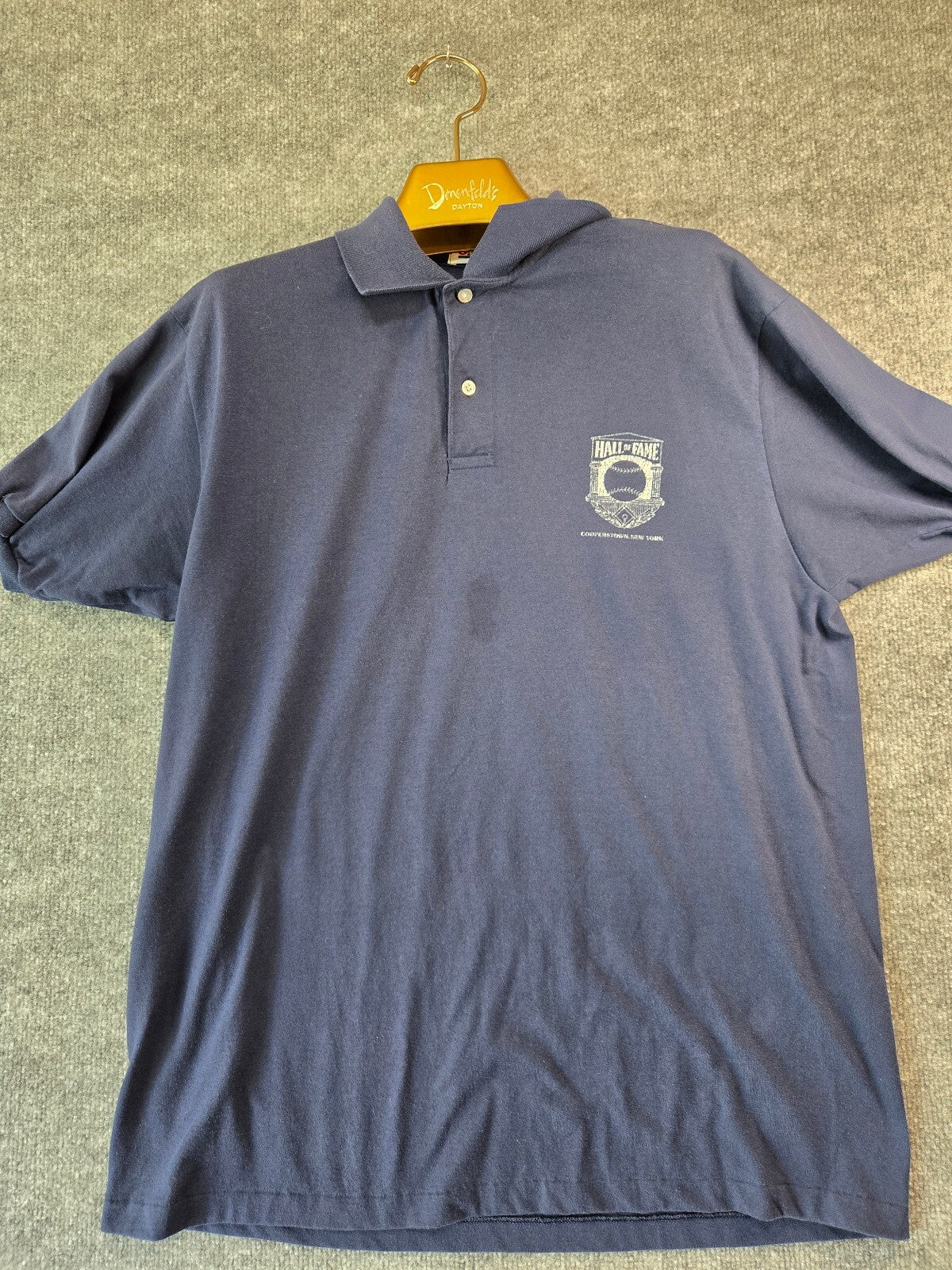 Vintage Hall of Fame Cooperstown New York Navy Polo Shirt