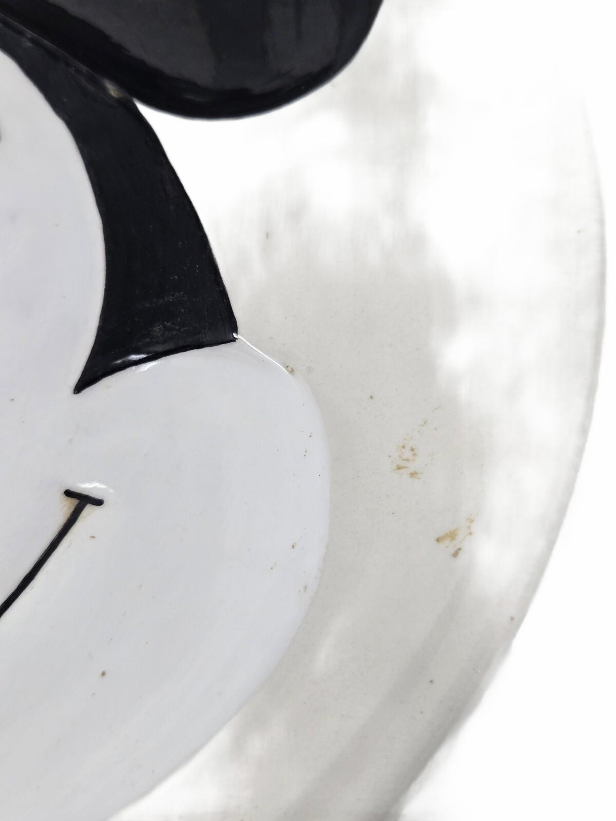 1970s Mickey Mouse 3D Raised-Relief Ceramic Wall Hanging Plate