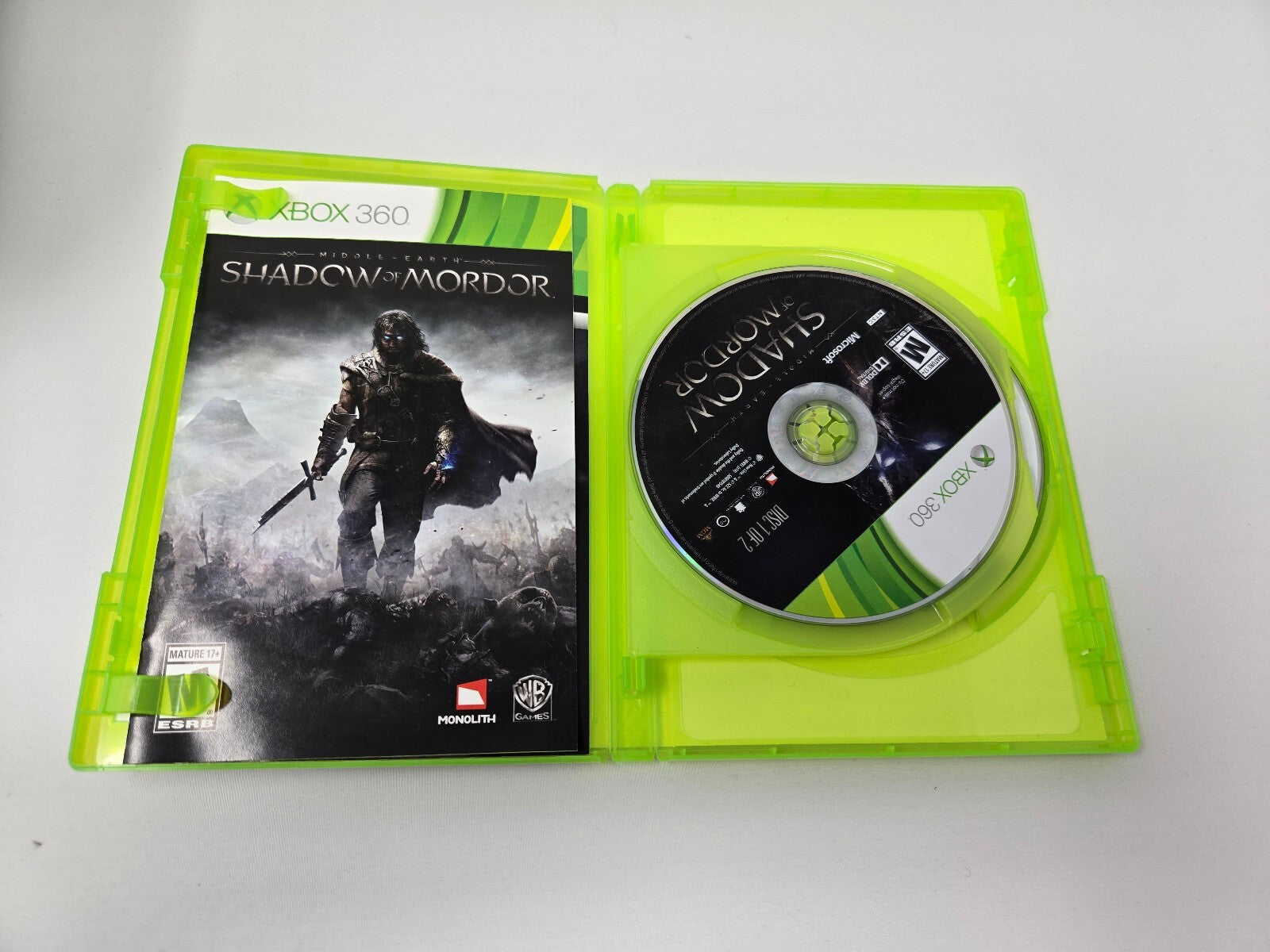 Middle-earth: Shadow of Mordor (Xbox 360, 2014) CIB - 2-Disc Set