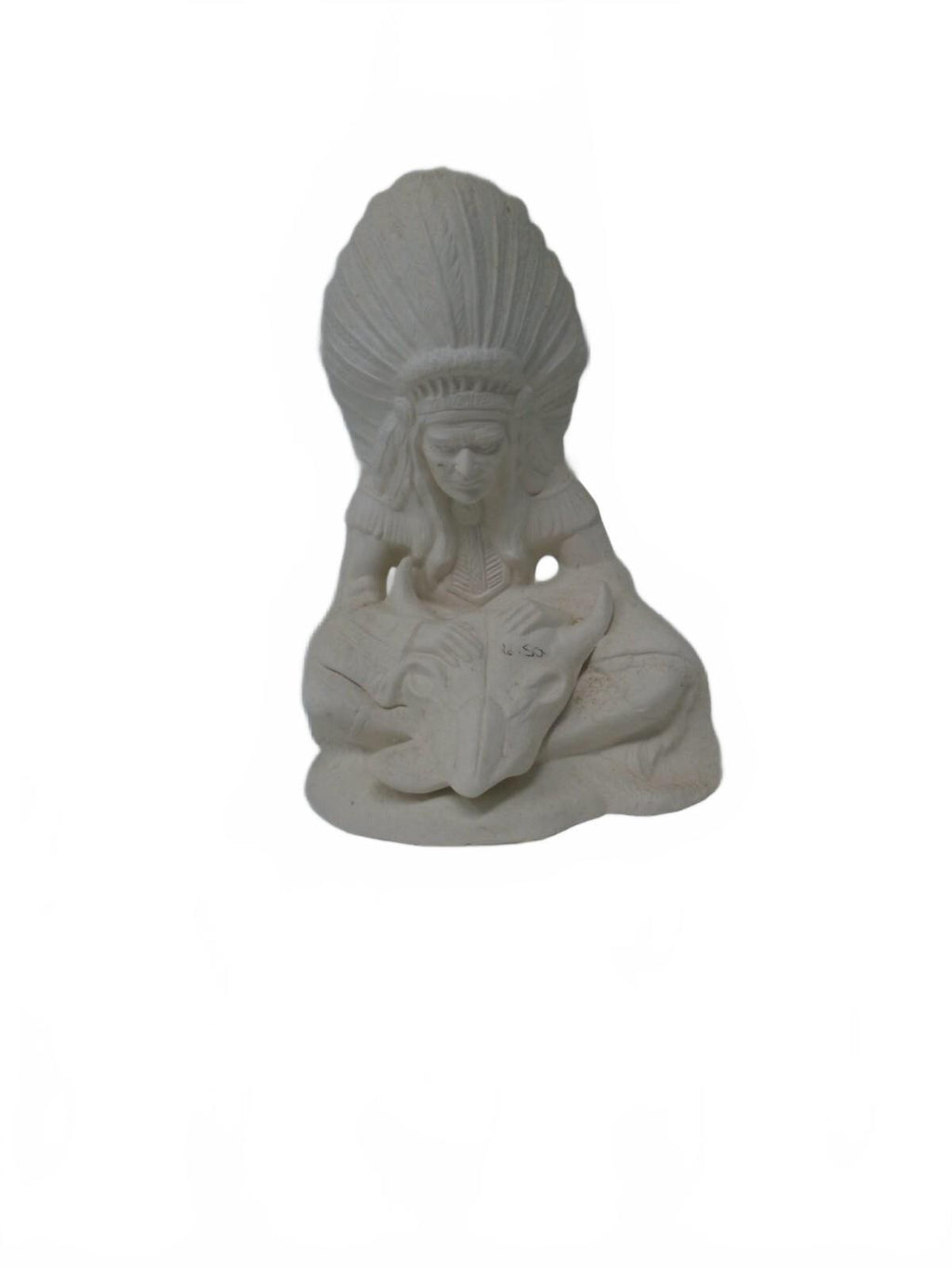 Provincial Bisque, 767 Buffalo Memories Chief Statue, Ready To Paint