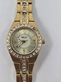 Relic by Fossil Queen's Court Gold-Tone Crystal Bezel Women's Watch with Date