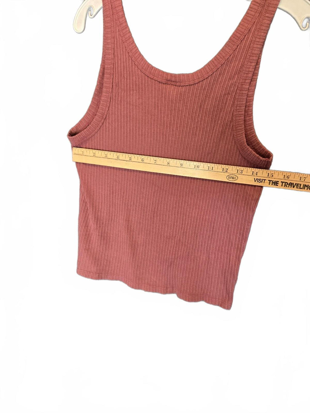Rust Pink Ribbed Tank Top