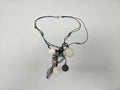 Silpada Retired Multi-Strand Cord Mother of Pearl & Sterling Silver Charm
