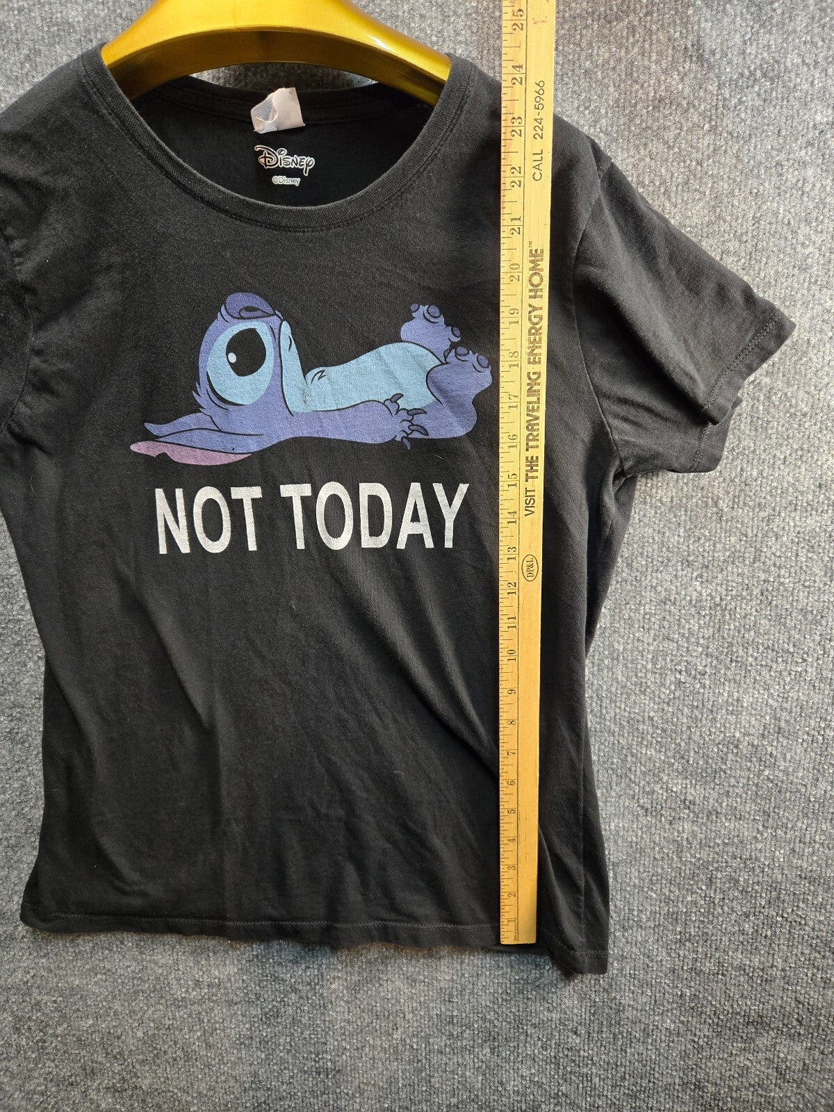 Official Disney Stitch Not Today Black Graphic T-Shirt Unisex Size [Insert Size]