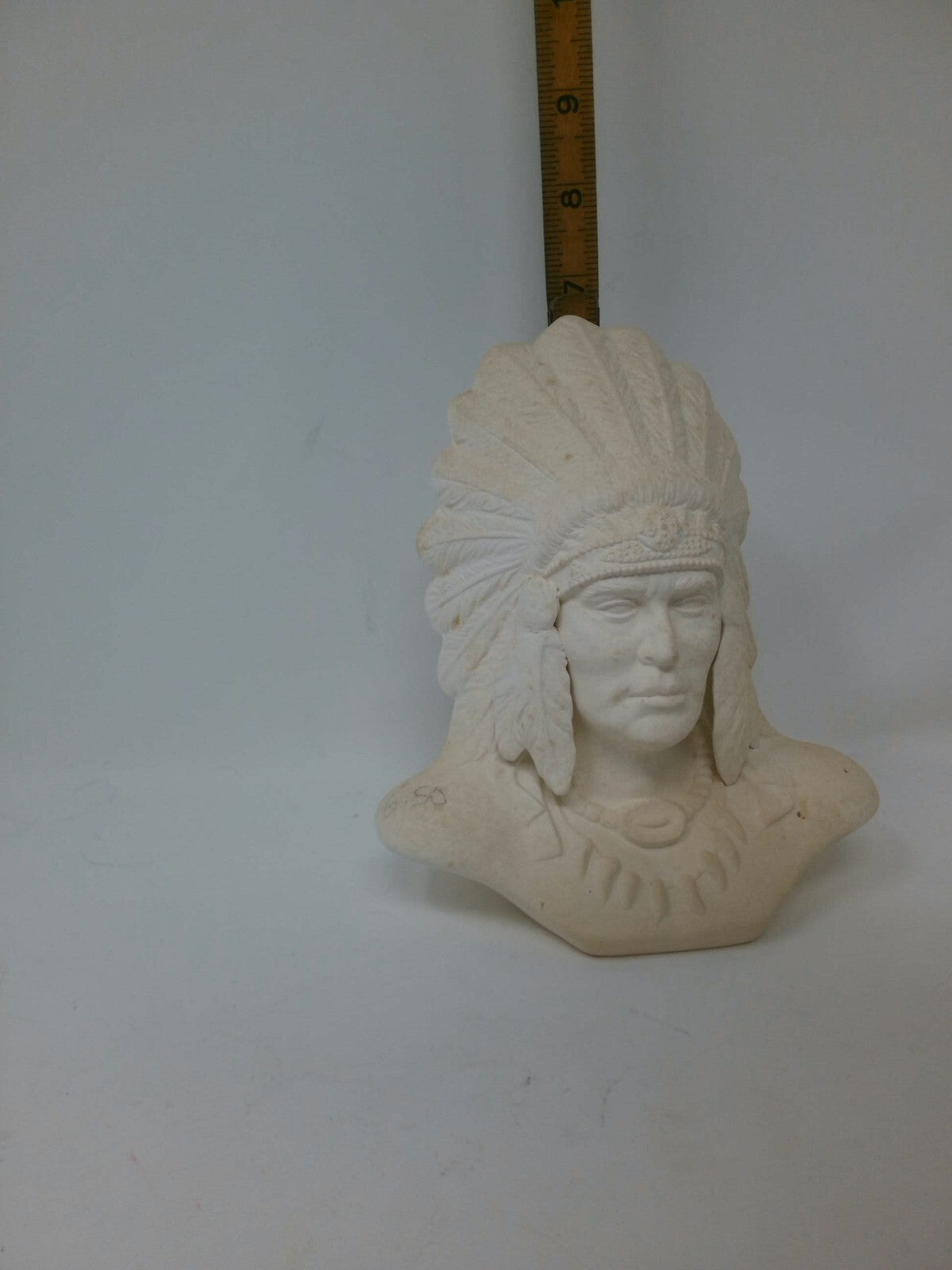 Ready to Paint Provincial Bisque Indian Chief, Native American Brave Statue