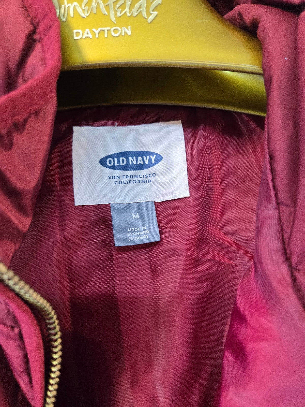 Old Navy Women's Quilted Puffer Vest Maroon Burgundy Wine Red Size Medium