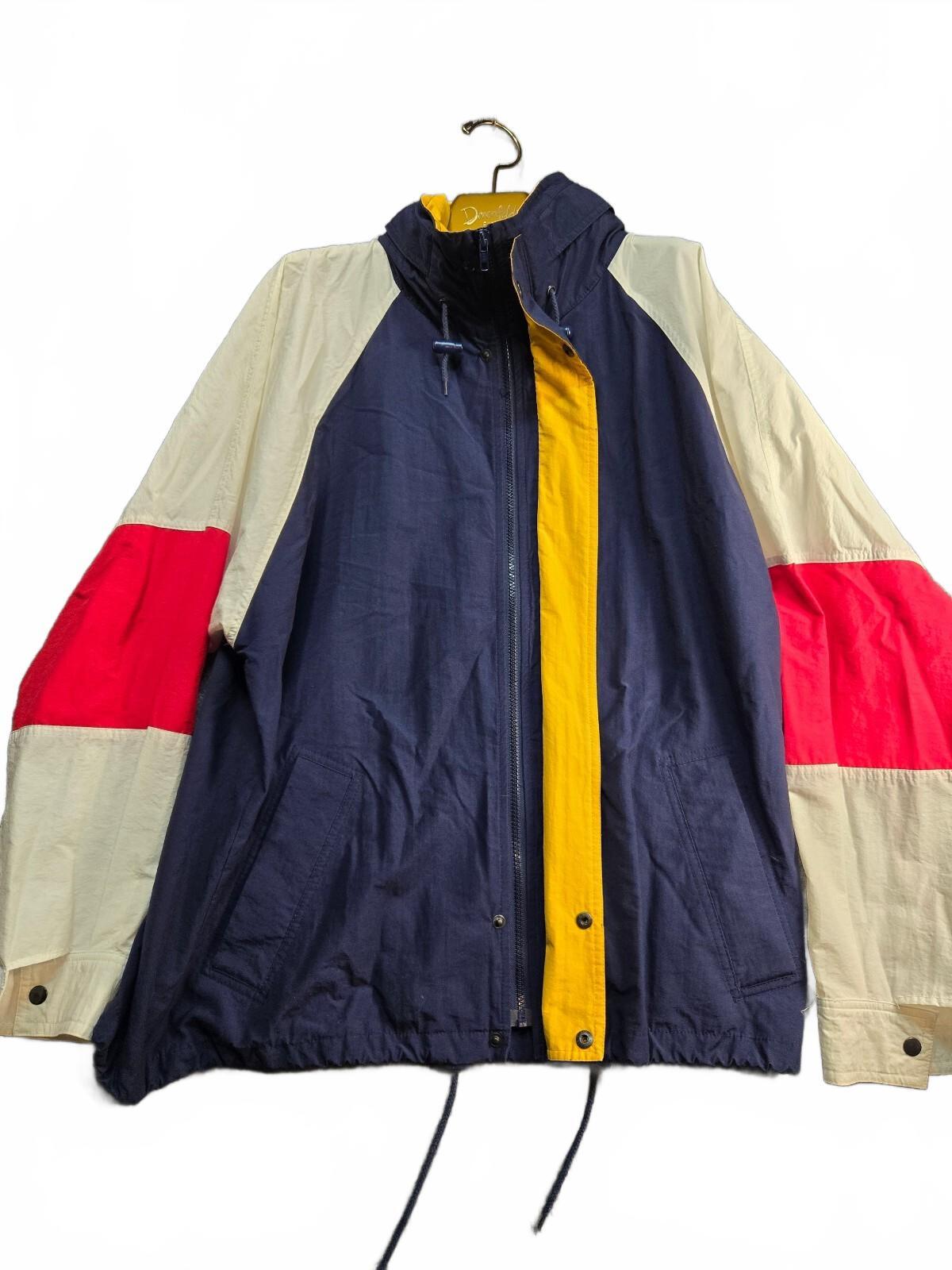 Vintage 90s Izod Colorblock Hooded Windbreaker Jacket Men's Large Hong Kong