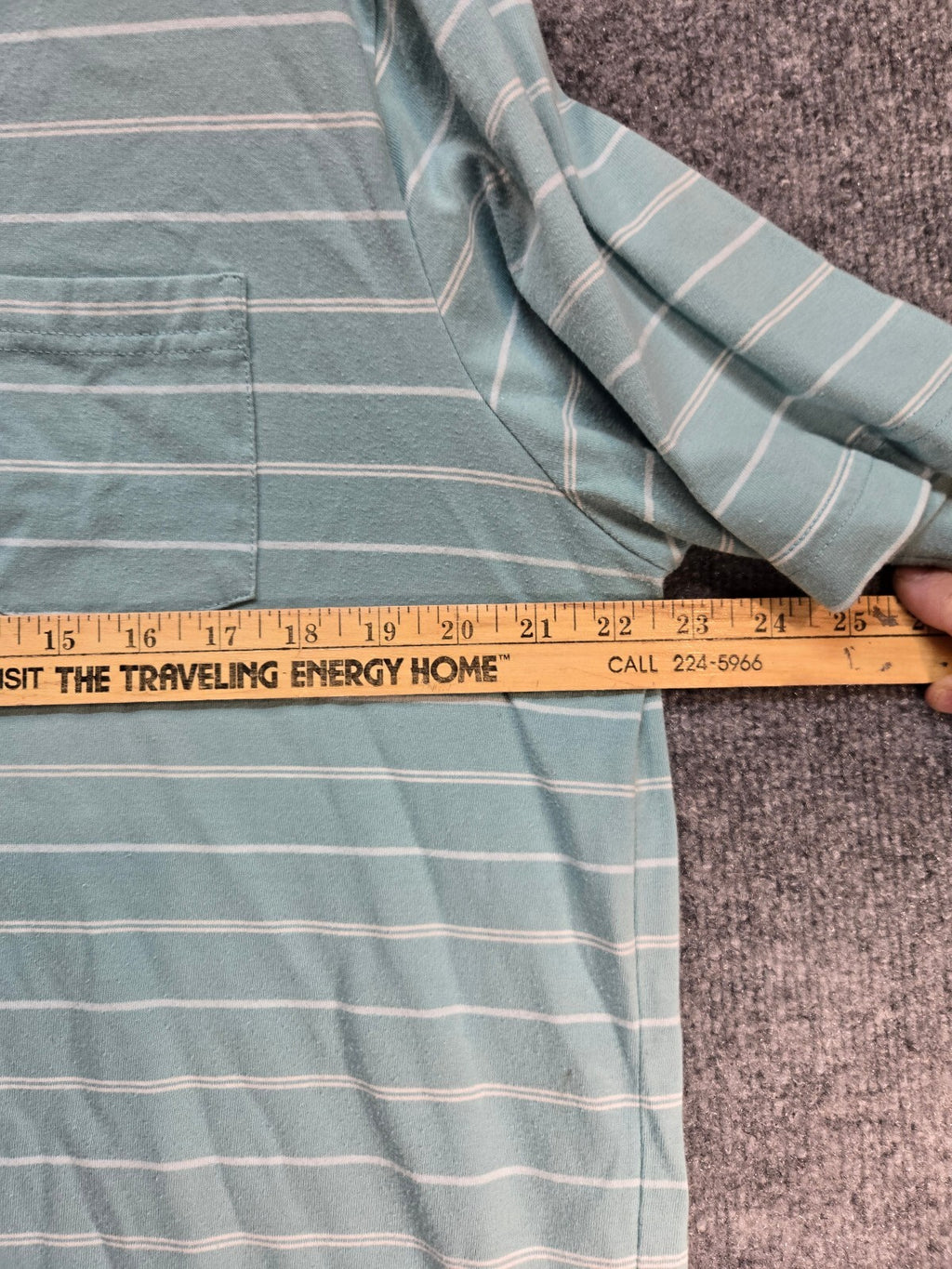 Merona Men's Light Blue Striped Polo Shirt Large