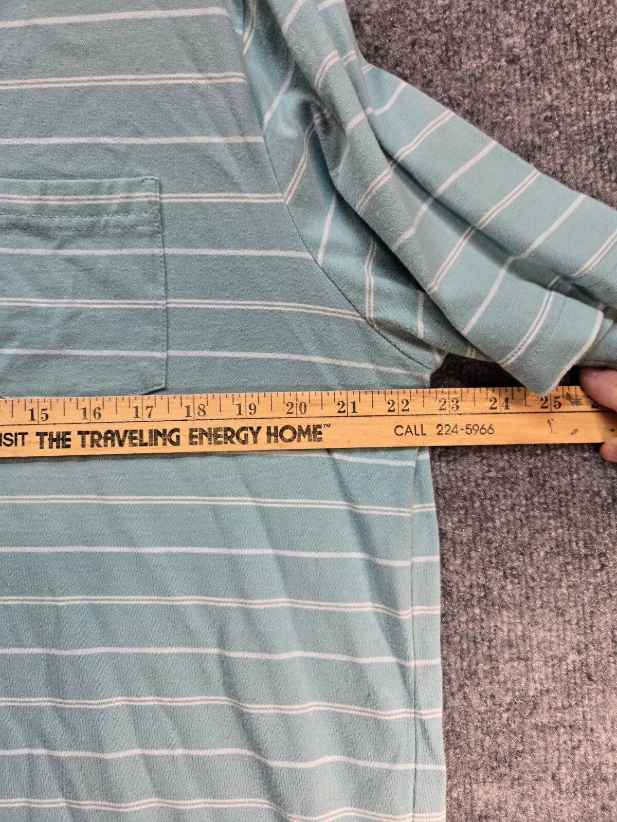 Merona Men's Light Blue Striped Polo Shirt Large