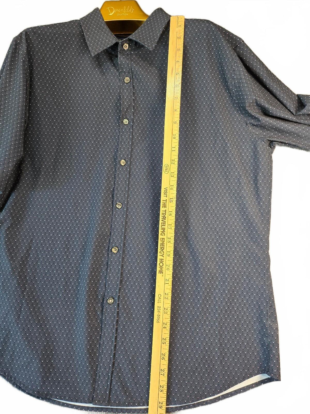 Rugby University Men's XL Stretch Short Sleeve Button-Up Shirt, Navy