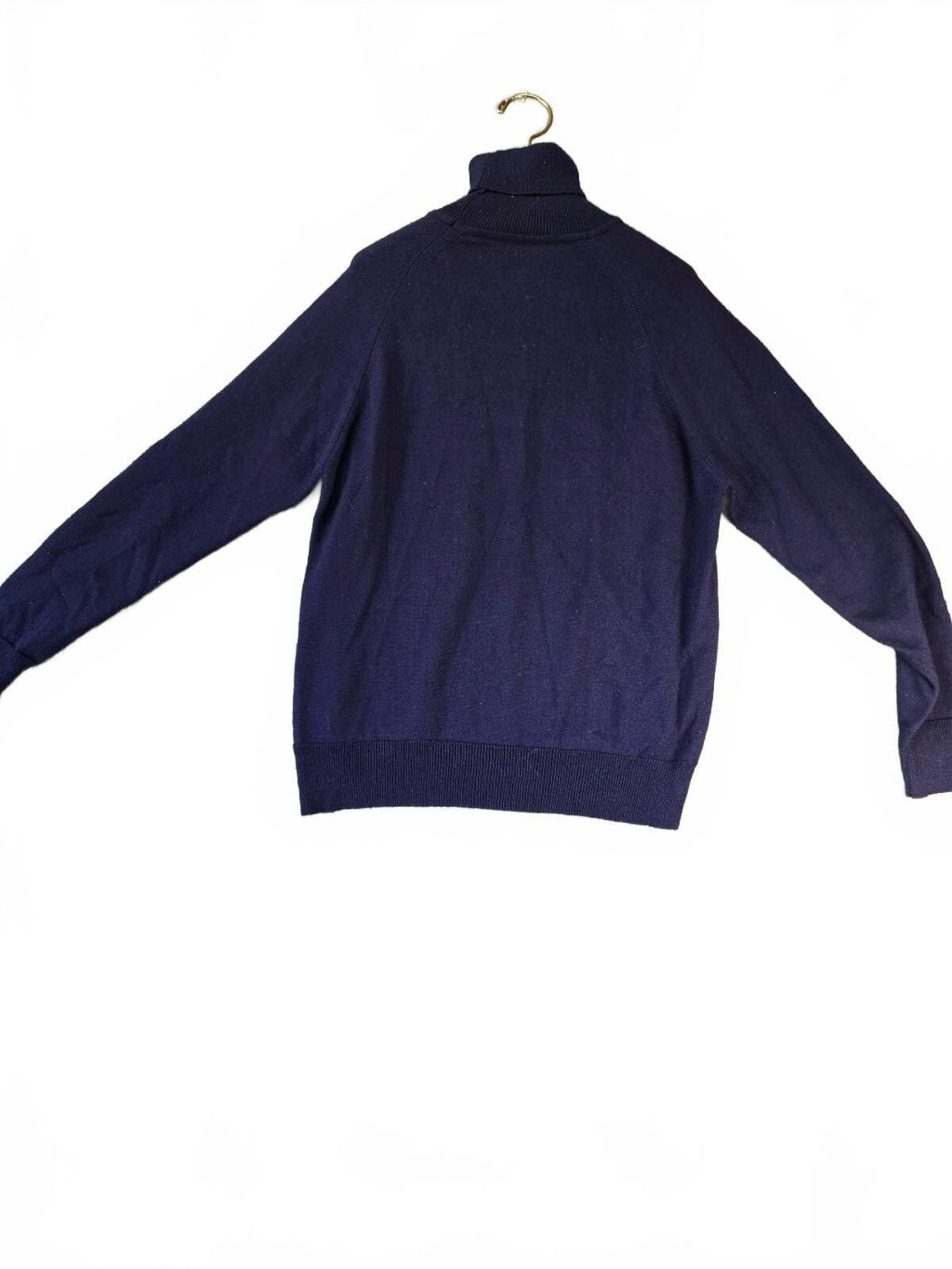 Men's Navy Blue Turtleneck Sweater Medium K.P. Knitwear