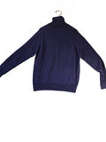 Men's Navy Blue Turtleneck Sweater Medium K.P. Knitwear