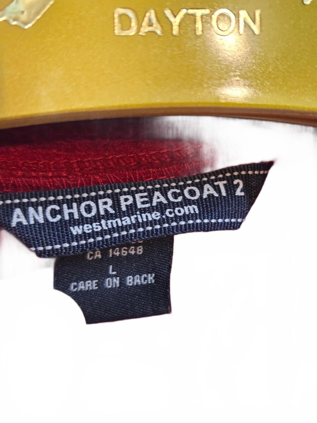 West Marine Anchor Peacoat 2 Red Fleece Toggle Hooded Jacket Size Large