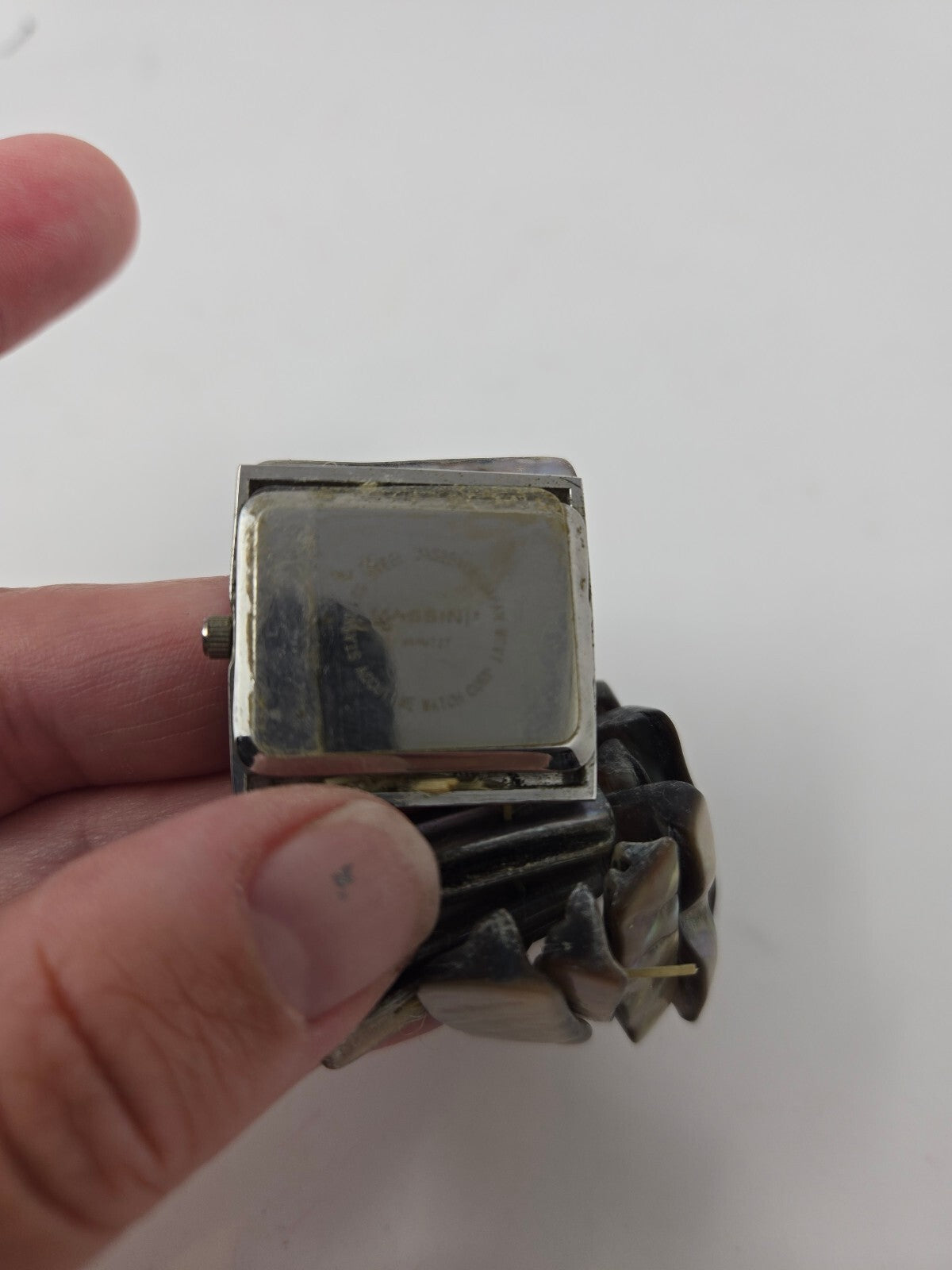 Vintage Massini Quartz Watch – Square Silver Case, White Dial,