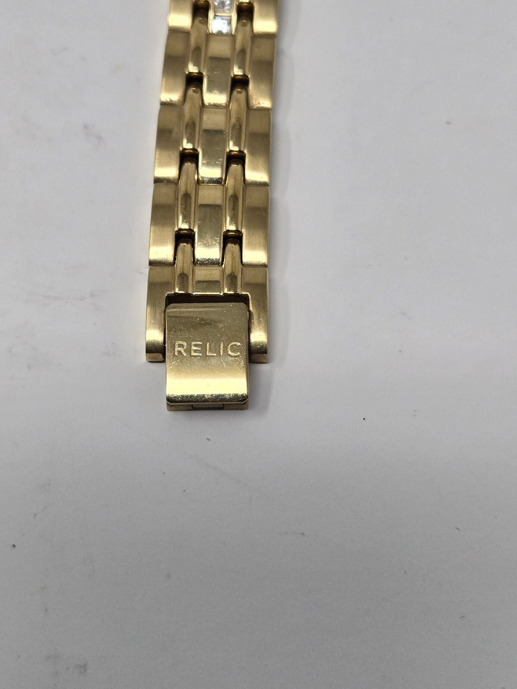 Relic by Fossil Queen's Court Gold-Tone Crystal Bezel Women's Watch with Date