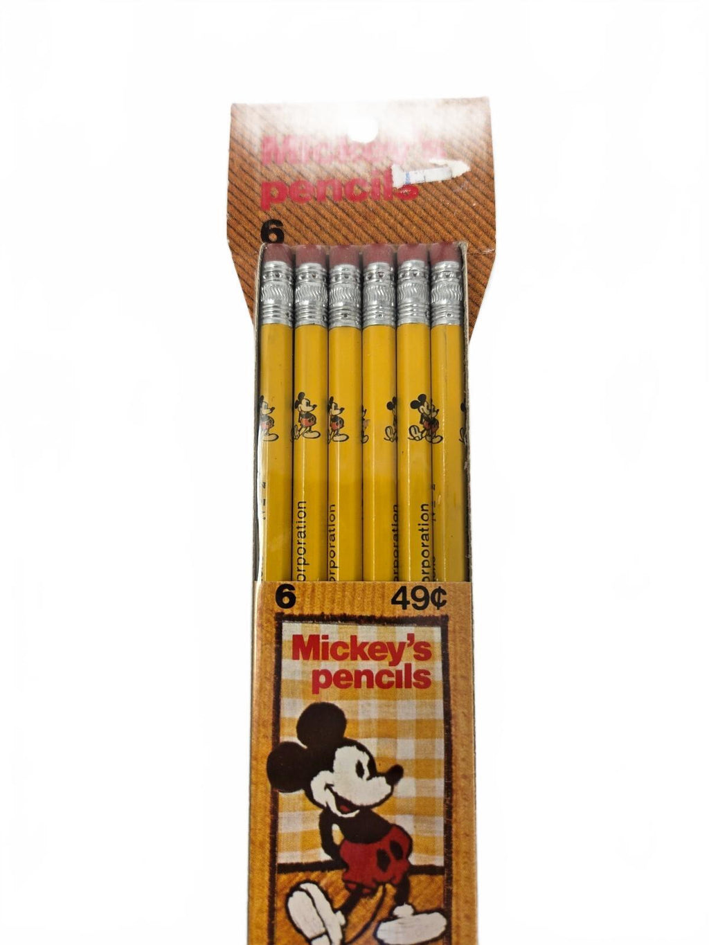 Vintage 1970s Disney Mickey Mouse Mickey's Pencils 6 pack Faber Castell NOS