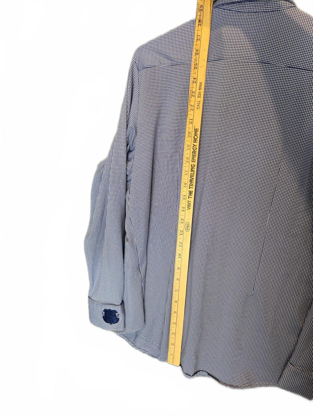 Mizzen + Main Leeward Mens Long Sleeve Performance Dress Shirt Navy Gingham LRG