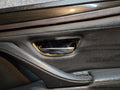 11-16 BMW 5-Series F10 Rear Left Interior Door Panel Black Leather Ash Wood Trim - MISSING HANDLE BEZEL