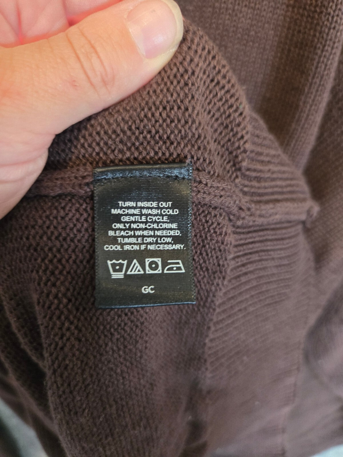 Haggar Mens Medium Brown Mock Neck Button Pullover Knit Sweater Regular Fit