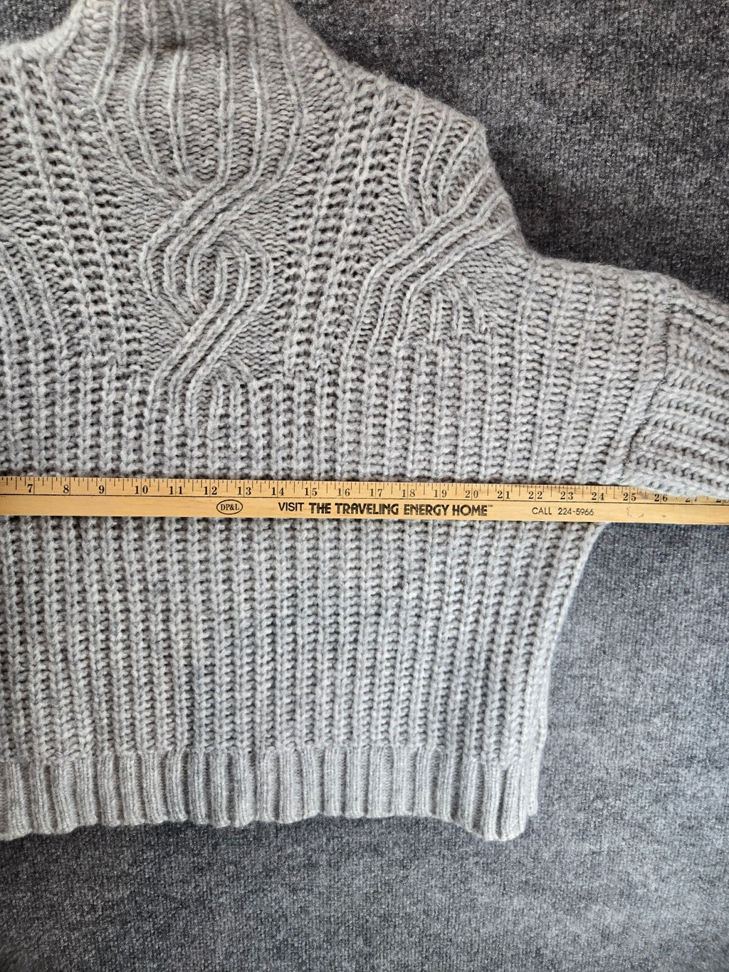 Gray Knit Turtleneck Sweater, Medium