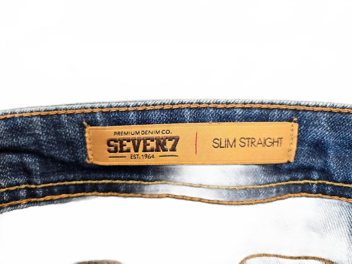 Seven7 Men's Slim Straight Jeans W32 L30 Blue Stretch Premium Denim