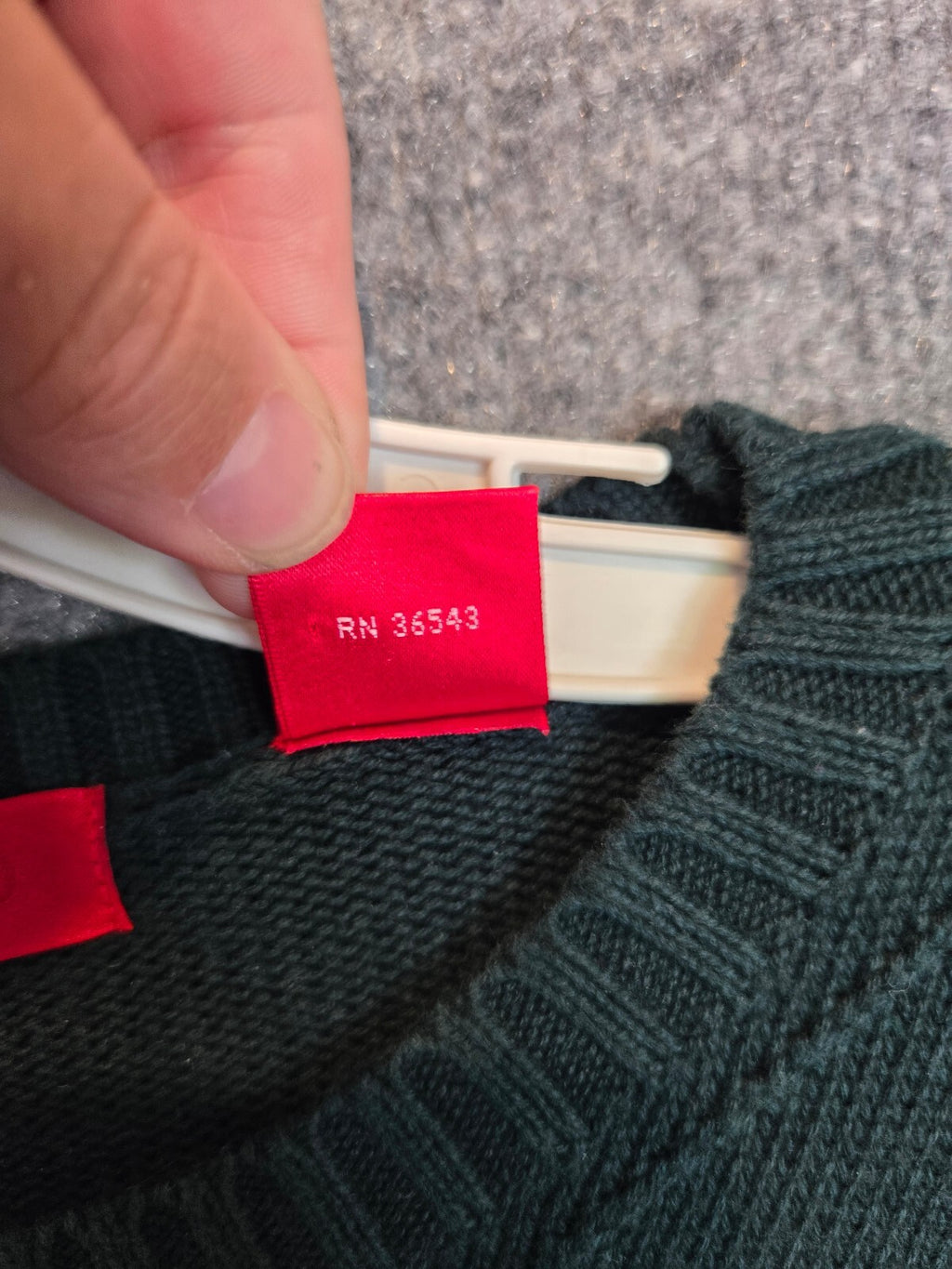 IZOD Hunter Green Cotton Cable Knit Diamond Pattern Crew Neck Sweater Size Med