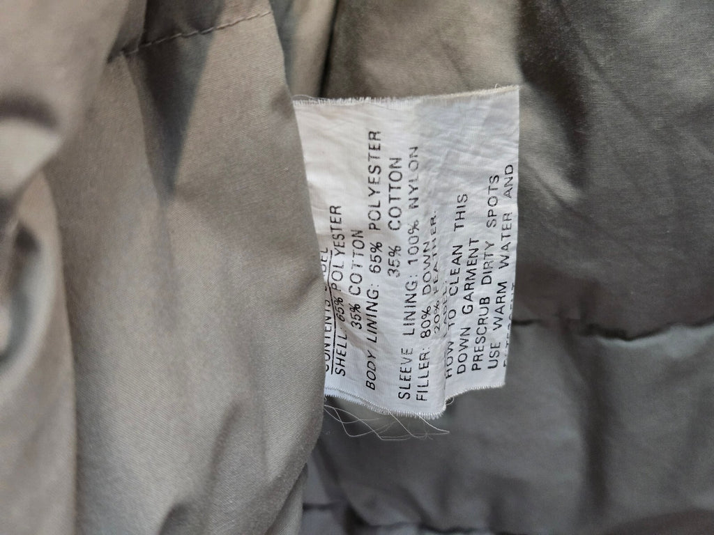 Long Beige Hooded Winter Coat with Belt Large