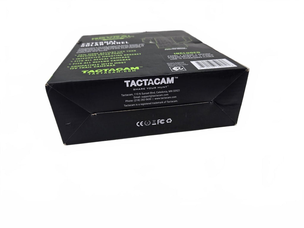 Tactacam Reveal External Solar Panel for Cellular Camera 12V with Integrated Li-
