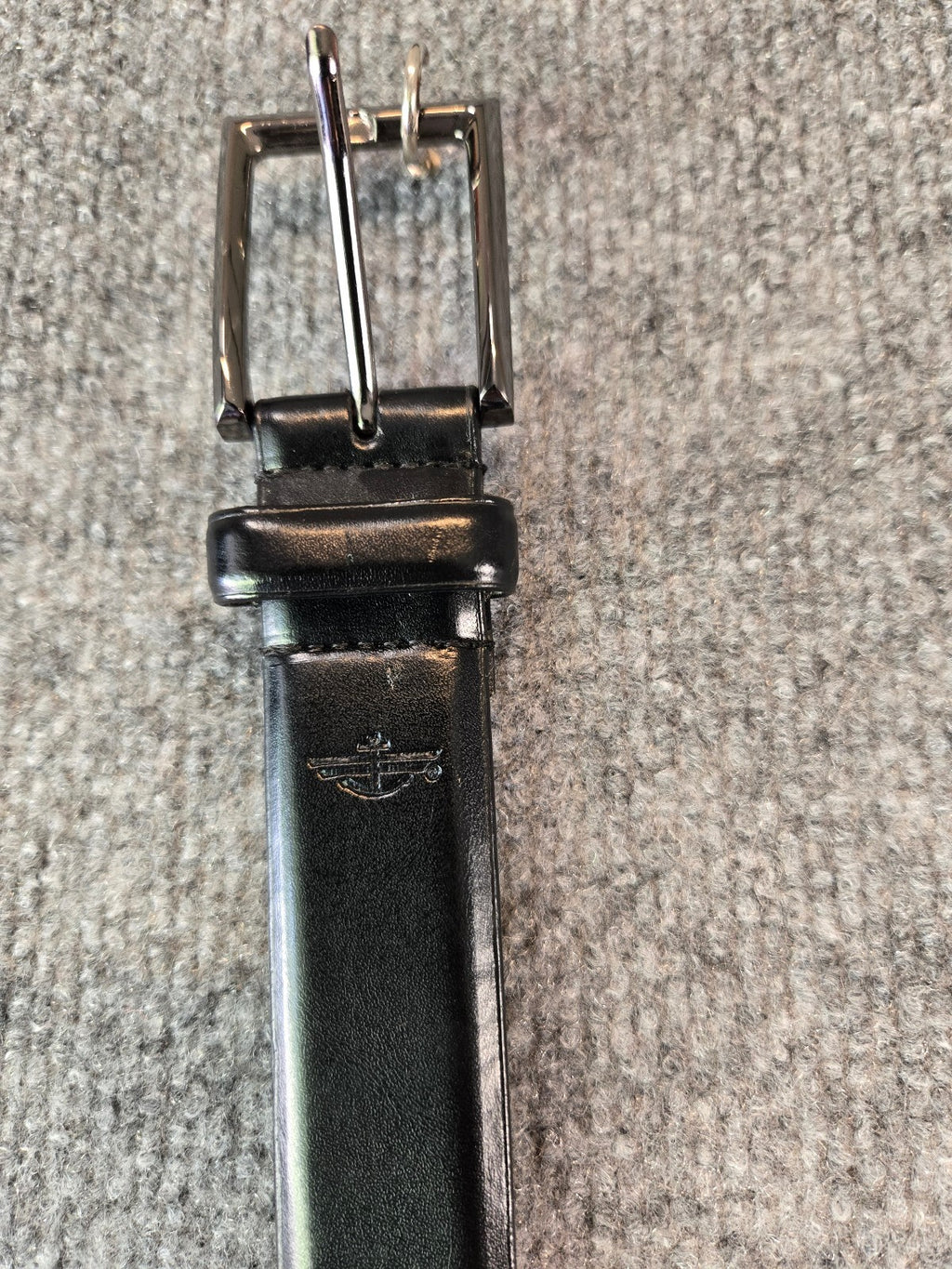Dockers Mens Black Genuine Leather Dress Belt Size 46 115cm Plus Big Tall