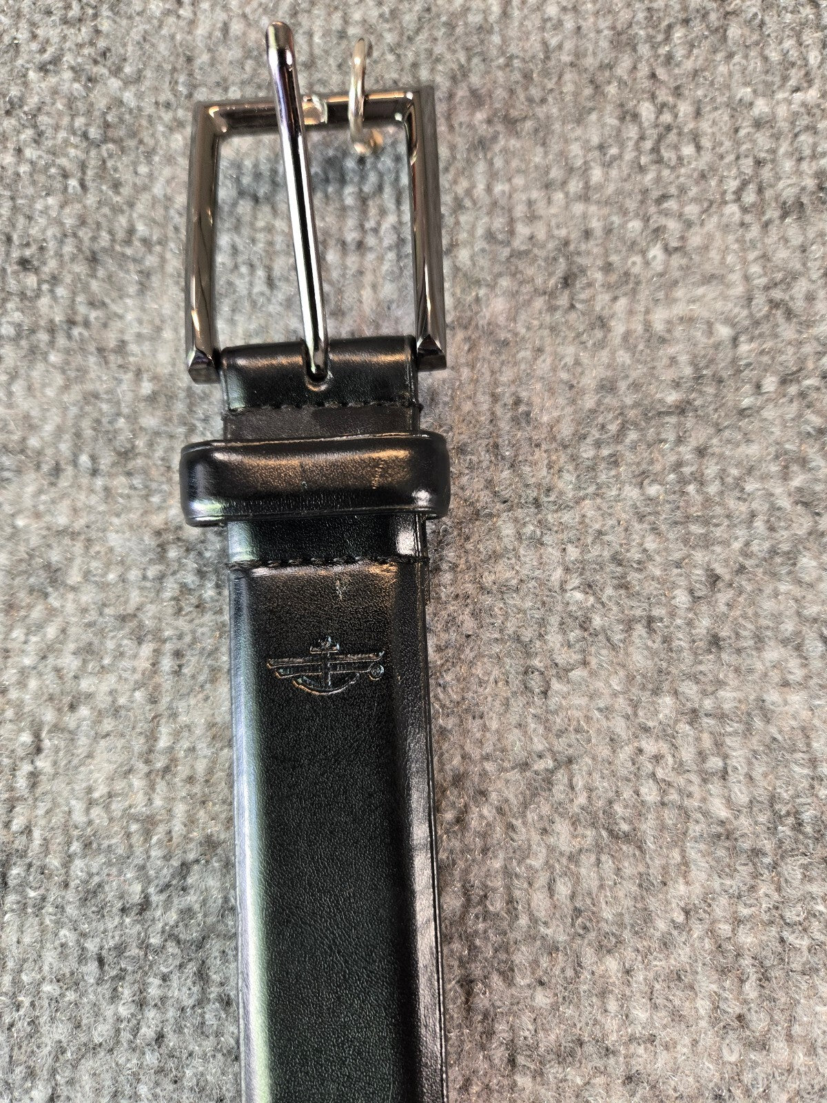 Dockers Mens Black Genuine Leather Dress Belt Size 46 115cm Plus Big Tall
