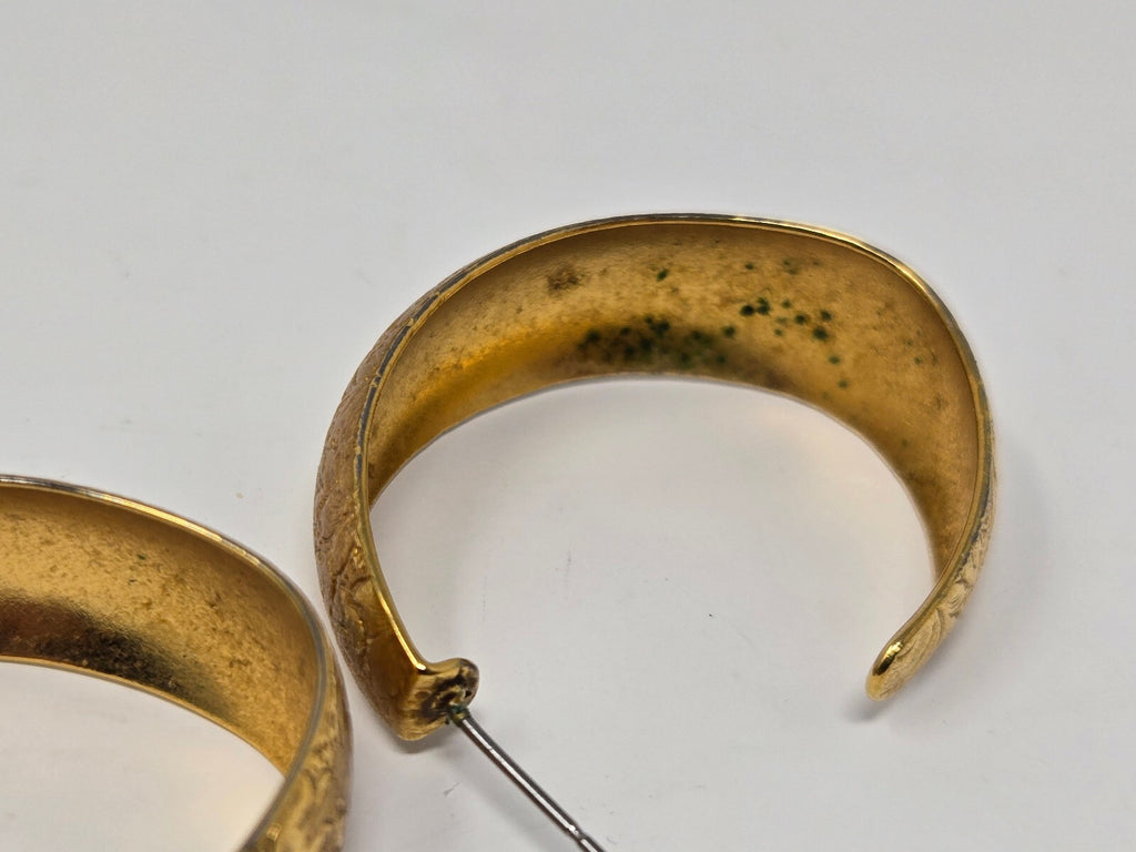 Vintage Montana Silversmiths Gold-Plated Engraved Western Filigree Floral Wide