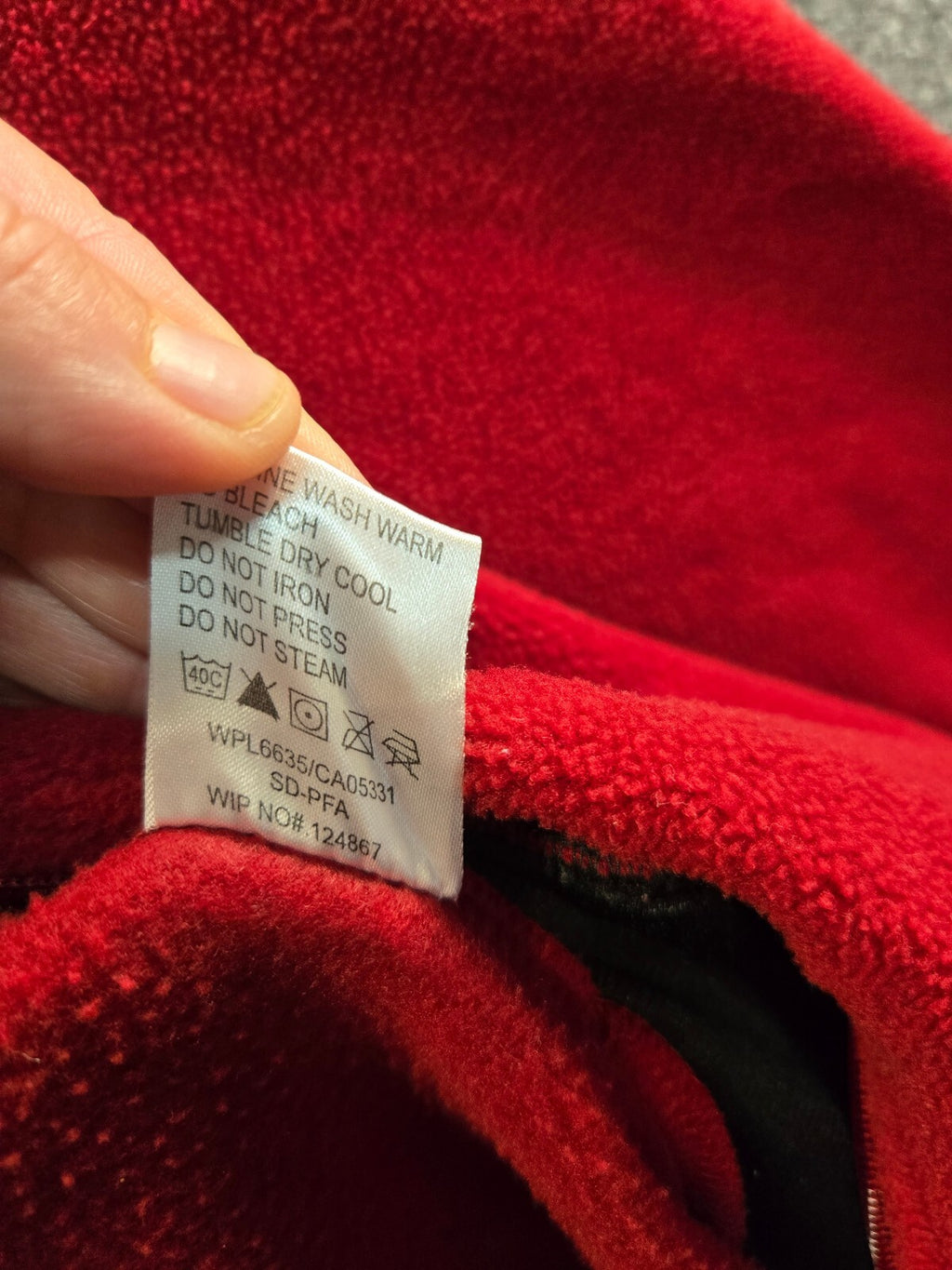 Woolrich Red Fleece Full Zip Fleece Jacket Size Large