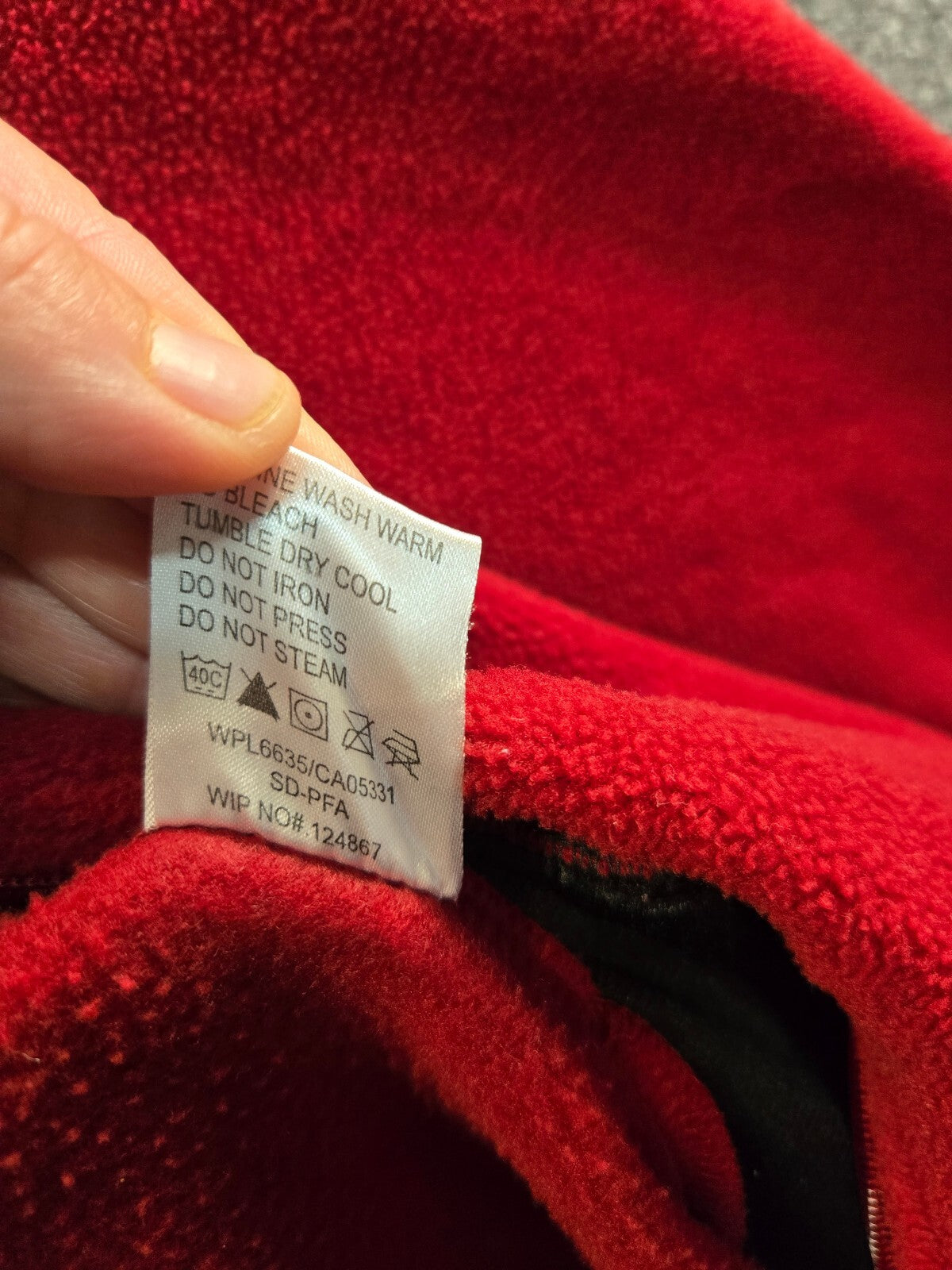 Woolrich Red Fleece Full Zip Fleece Jacket Size Large