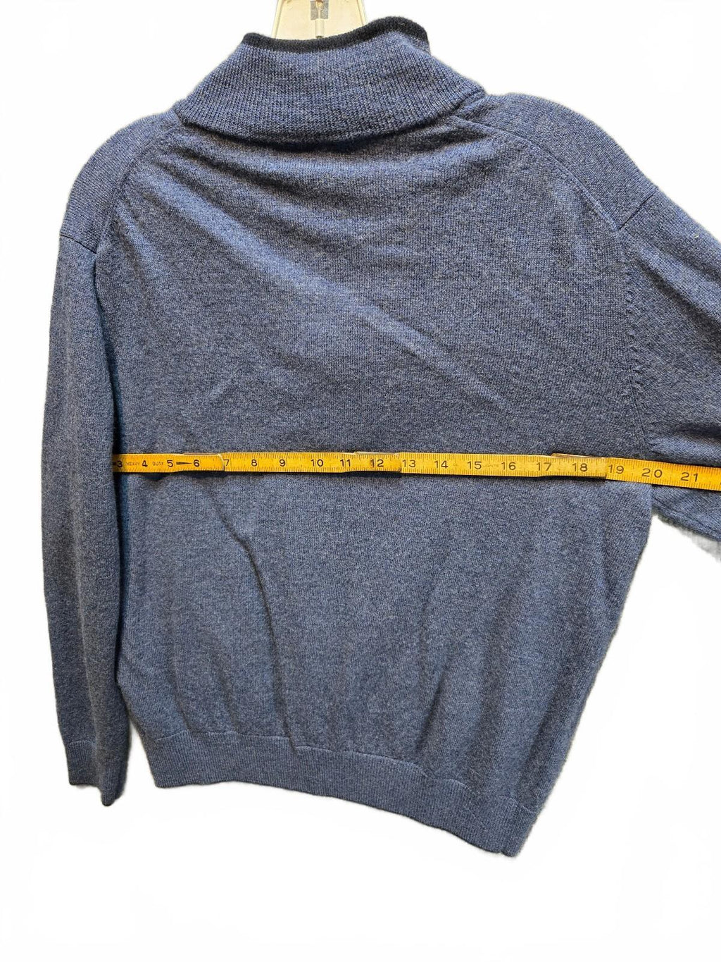 Kirkland Signature Men's Quarter Zip Mock Neck Pullover Sweater Heather Blue  MD