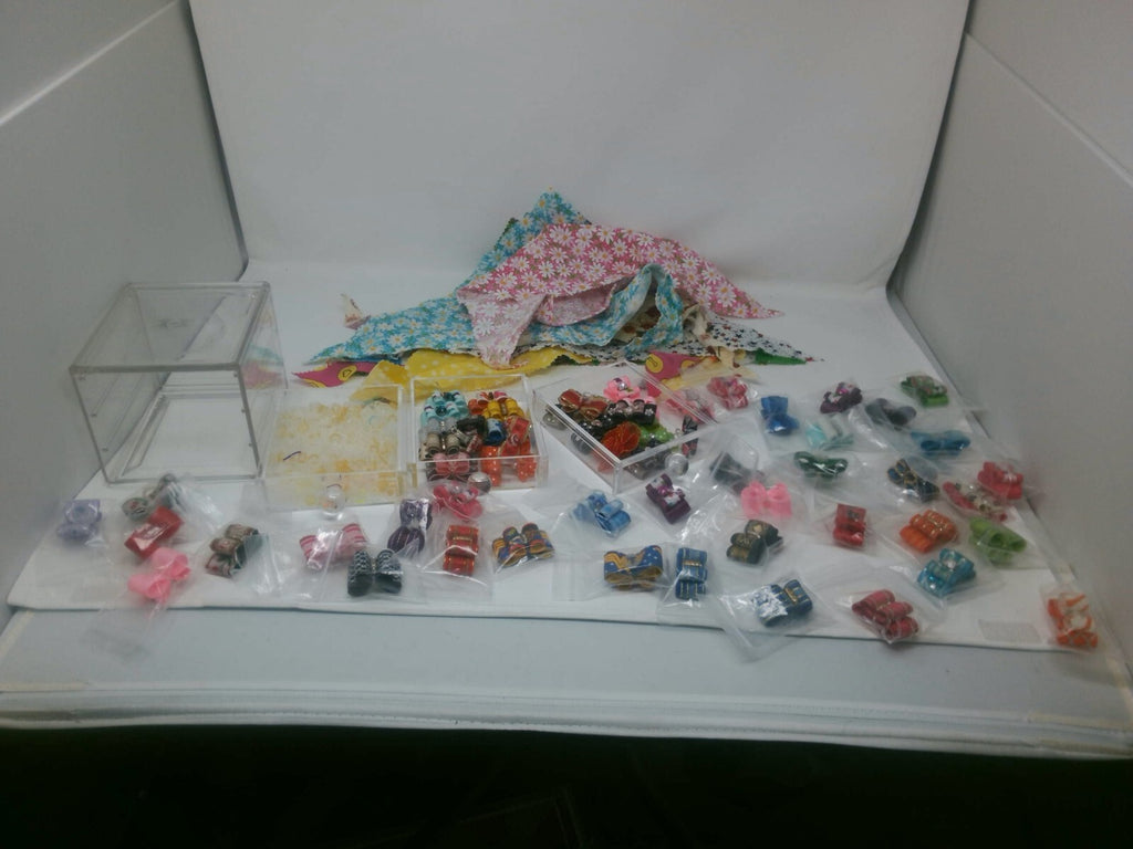 Bulk Pet GroomingLot- 35+ Assorted Handmade Dog Hair Bows & Bandanas Set