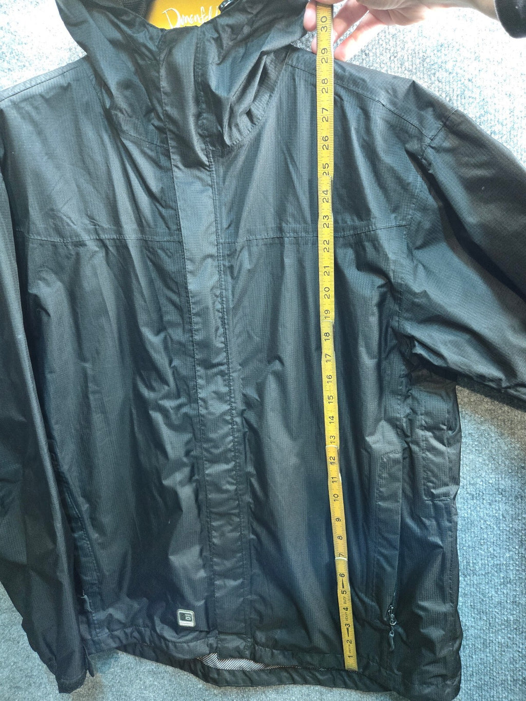 Free Country Men's X20 Waterproof Series Hooded Rain Jacket, Black, Size Medium