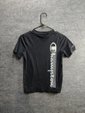 Champion Black Short Sleeve T-Shirt with Vertical Logo YM