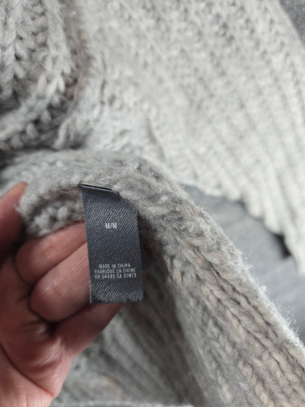 Gray Knit Turtleneck Sweater, Medium