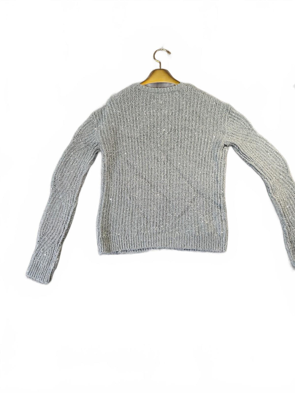 Nine West Women's Gray Sequin Knit Sweater Size Small