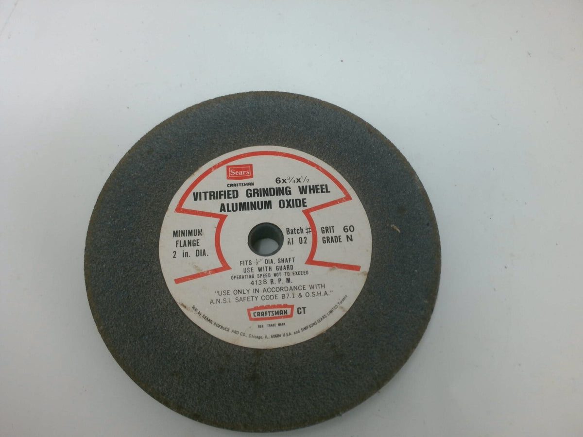 Craftsman 6-Inch Vitrified Aluminum Oxide Grinding Wheel Grit 60