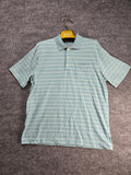 Merona Men's Light Blue Striped Polo Shirt Large