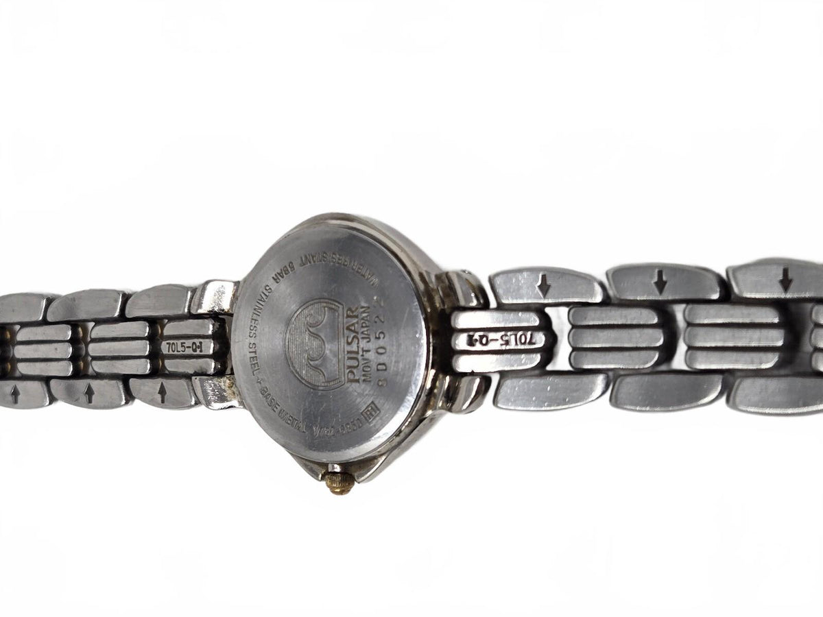 Vintage Pulsar Two-Tone Stainless Steel Women's Dress Watch with White Dial