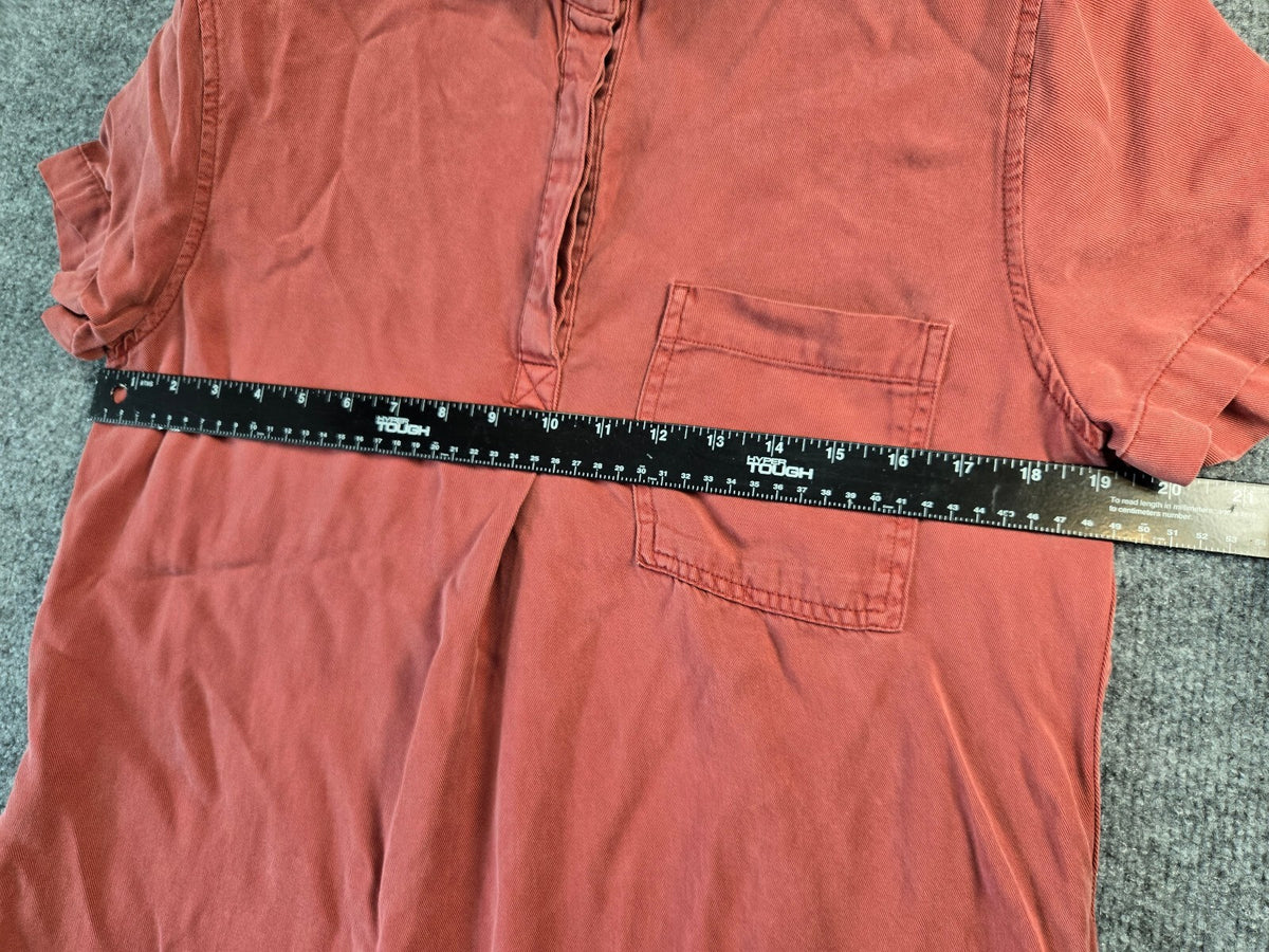GAP Women's Casual Polo Shirt Dress in Rust Orange, Size Medium
