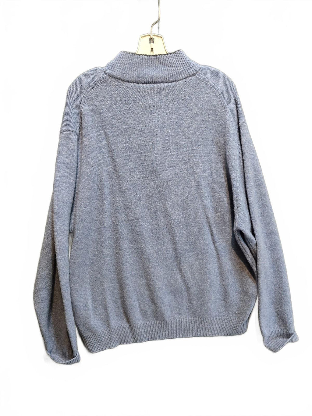 JoS. A. Bank Men's Mock Neck Button Henley Sweater Lambswool Blend Blue Size L