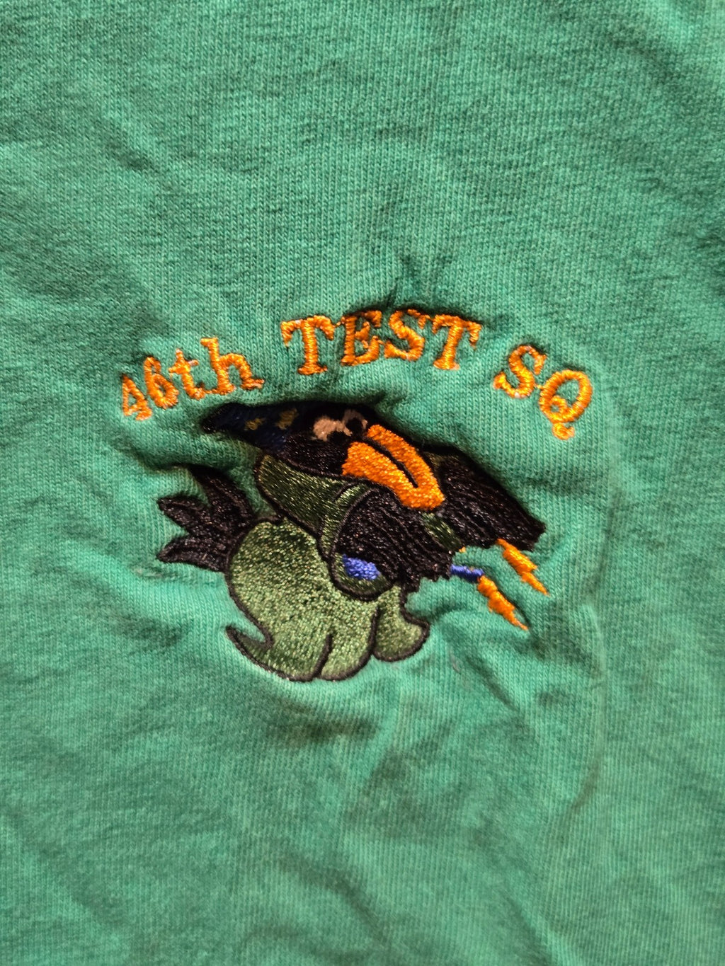 US Air Force 46th Test Squadron Kelly Green Graphic T-Shirt USAF 46 TS Crow Logo