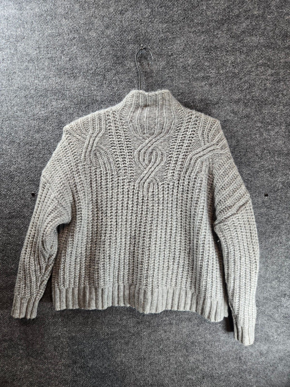 Gray Knit Turtleneck Sweater, Medium
