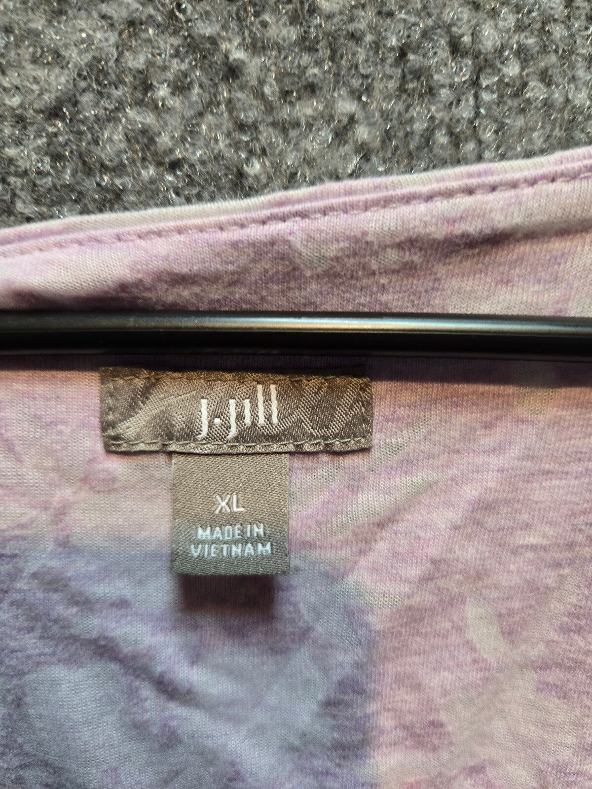 J. Jill Purple Floral Knit Tank Top Sleeveless Ruched Scoop Neck Size xl